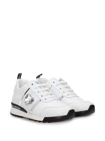 Fűzős csipkés sneaker Love Moschino fehér