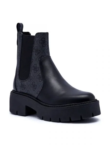 Guess Ghete chelsea cu adaos de piele negru