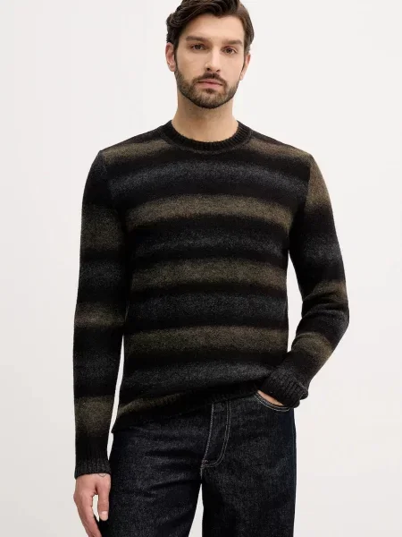 United Colors of Benetton pulover din amestec de lână negru