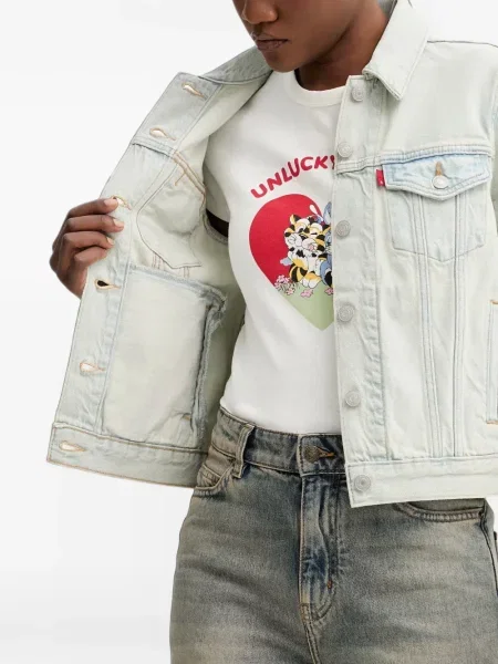 Gulerat pantaloni Levi's® evazate zdrențuiți albastru