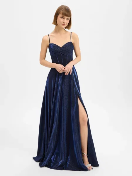 Luxuar Fashion sukienka wieczorowa Kobiety Sztuczne włókno 32 niebieski