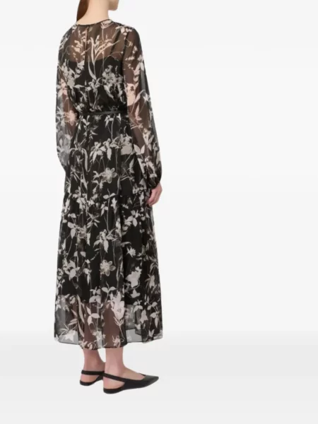 Gėlėta kostiumas midi suknelė Max Mara iki kelių juoda