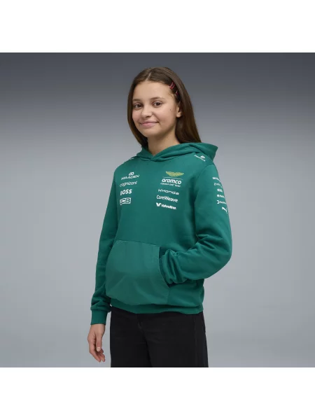 Replika młodzieżowej bluzy z kapturem PUMA × ASTON MARTIN ARAMCO TEAM Akcesoria zielony