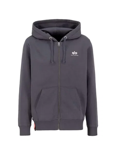 ALPHA INDUSTRIES Hanorac Basic Zip gri închis alb