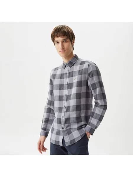 Lacoste Koszula Tkana Lacoste szara
