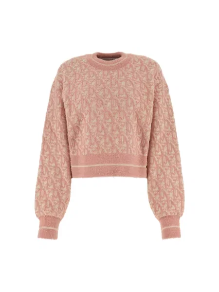 Bluza Palm Angels żakardowa o skróconej długości różowa