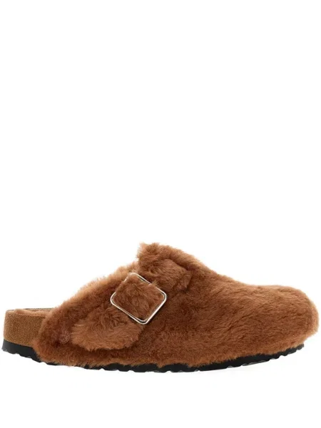 Papuci tip mules Birkenstock cu cataramă maro