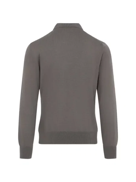 Tricou polo Brioni de lână gri