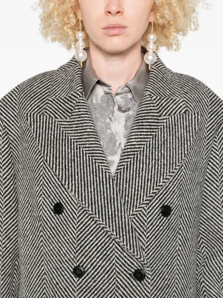 Palton Ermanno Scervino cu model herringbone negru
