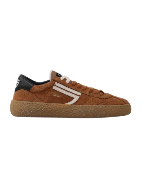Sneakersy Puraai zamszowe retro brązowe