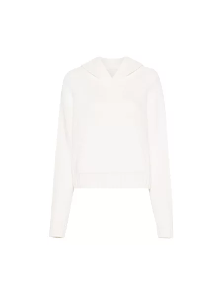 Sweter Palm Angels wełniany z kapturem biały