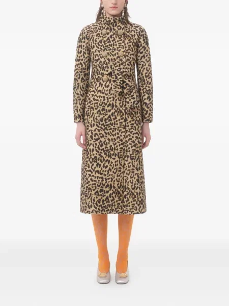 Palton Valentino Garavani cu imagine cu model leopard maro