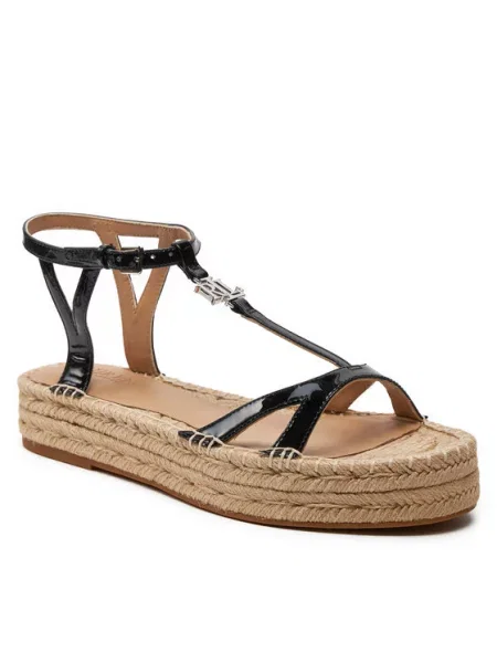 Espadrile Lauren Ralph Lauren brez pet črna