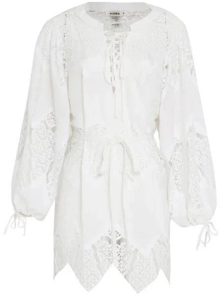 Rochie Amir Slama din dantelă de costum alb