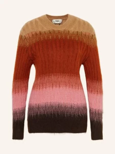 Fendi Sweter Z Moheru braun czerwony
