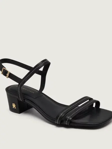 Tommy Hilfiger De piele sandale cu gros negru
