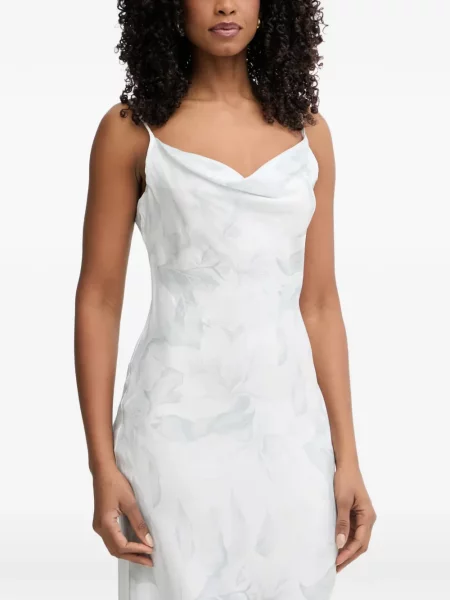 Rochie midi Guess cu model floral cu imagine alb
