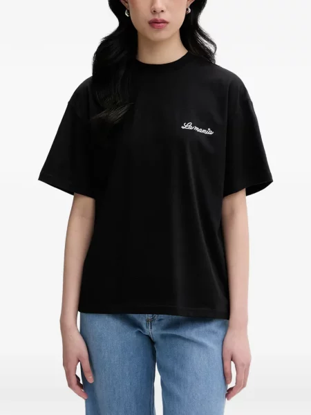Tricou La Mania cu broderie negru