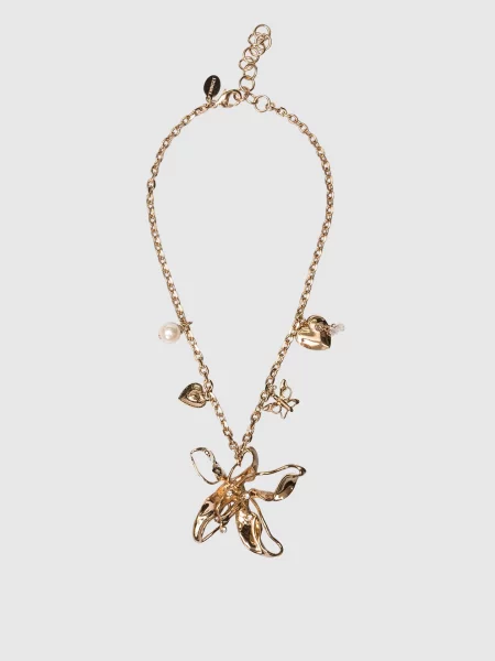 Золотистий ланцюжок з підвіскою у формі квітки Twinset