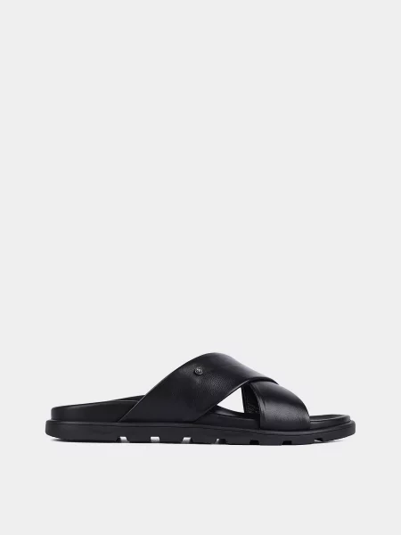 Шкіряні Шльопанці Miguel Miratez чорний