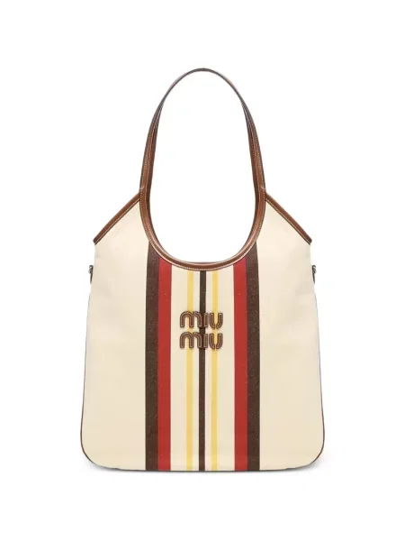 Geantă de mână Miu Miu cu dungi