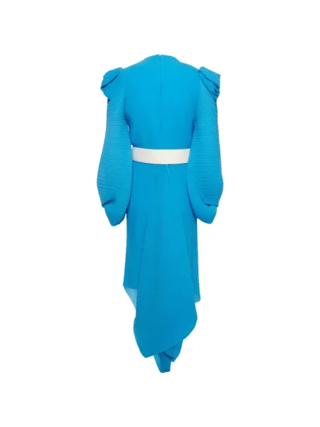 Cu centură rochie Solace London asimetrică albastru