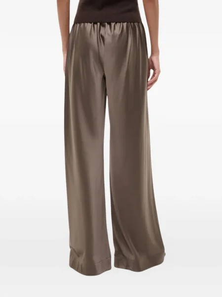 Pantaloni Staud de mătase maro
