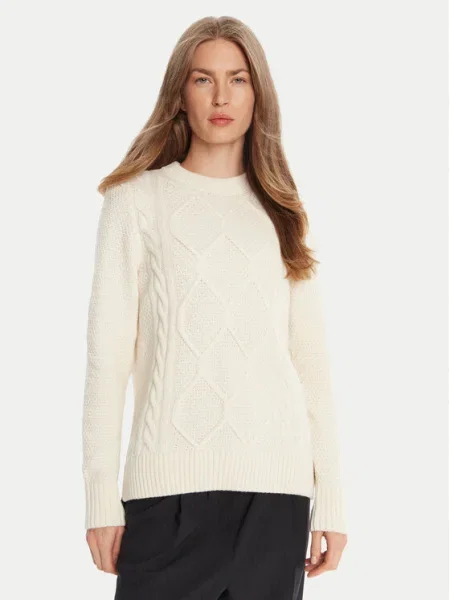 Barbour Pulover Burne Crew Écru