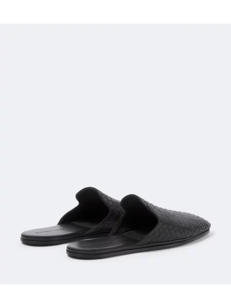 Kožené palazzo nohavice Bottega Veneta čierna