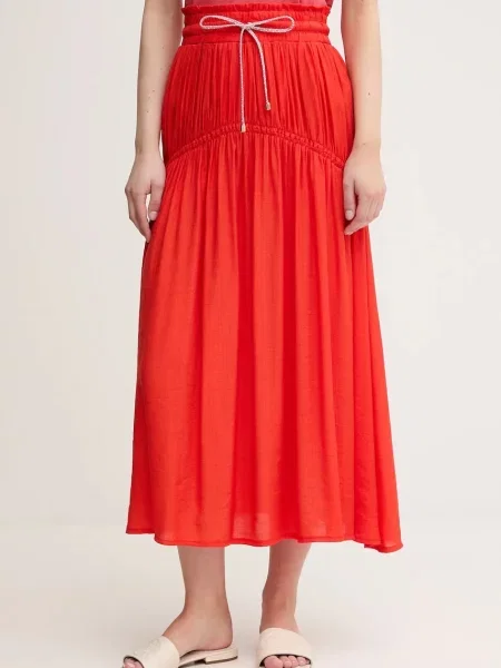 La Petite Française spódnica JOSETTE pomarańczowy midi rozkloszowana JOSETTE czerwona