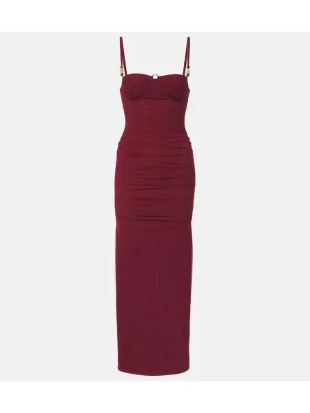 Rochie maxi Sir plasă de costum roșu