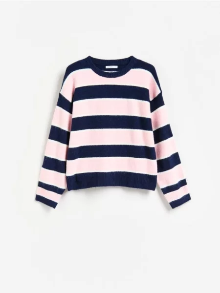 Reserved Pulover în dungi multicolor