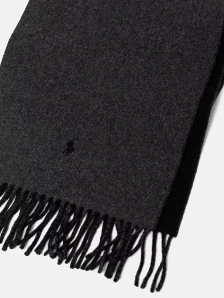 Вовняний шарф Polo Ralph Lauren однотонний сірий