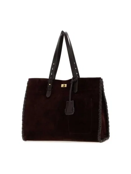 Shopperka Anya Hindmarch skórzana fioletowa