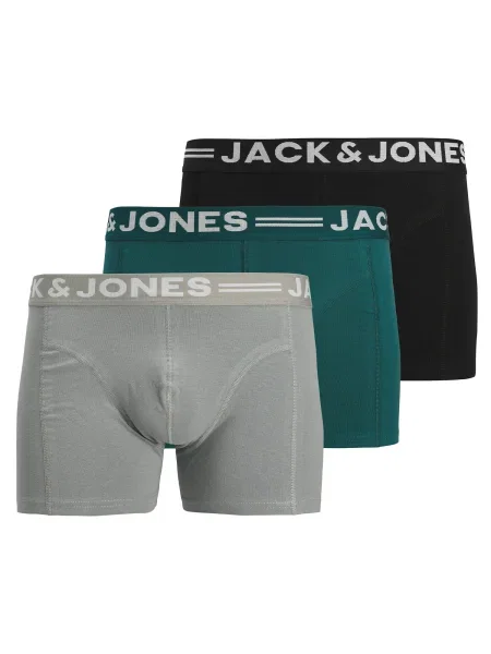 JACK & JONES Boksarice Sense siva / temno zelena črna