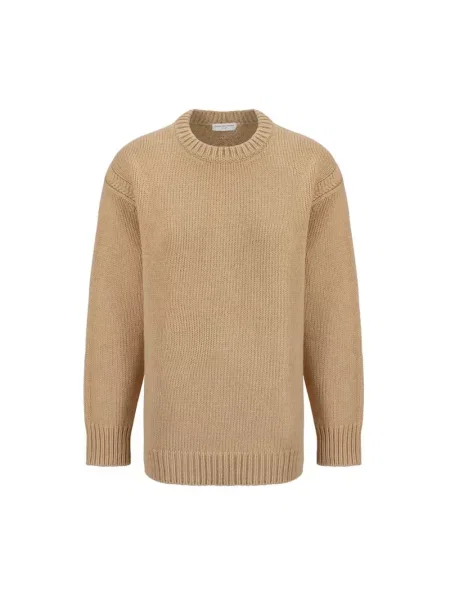Sweter Chloe z kaszmiru z kołnierzem beżowy