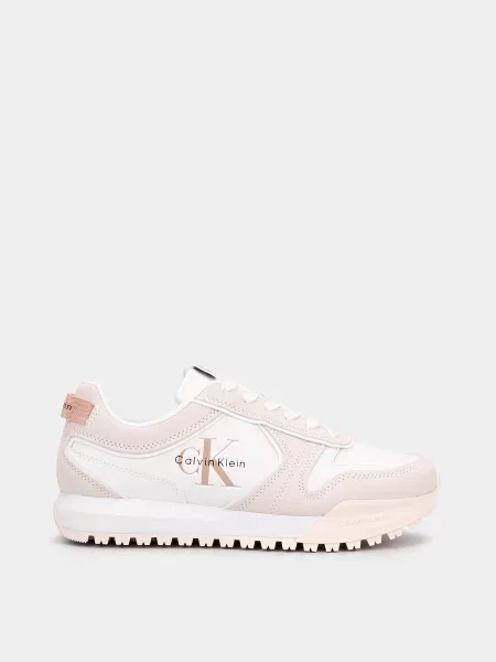 Замшеві Кросівки Calvin Klein TOOTHY RUNNER LACEUP MIX білий