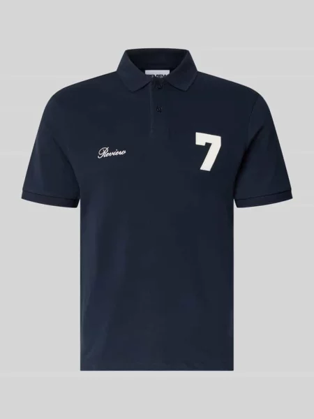 Koszulka polo o kroju regular fit z wyhaftowanym logo Review granatowa