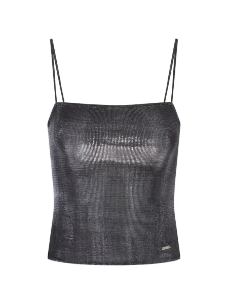 Top Gucci cu bretele negru