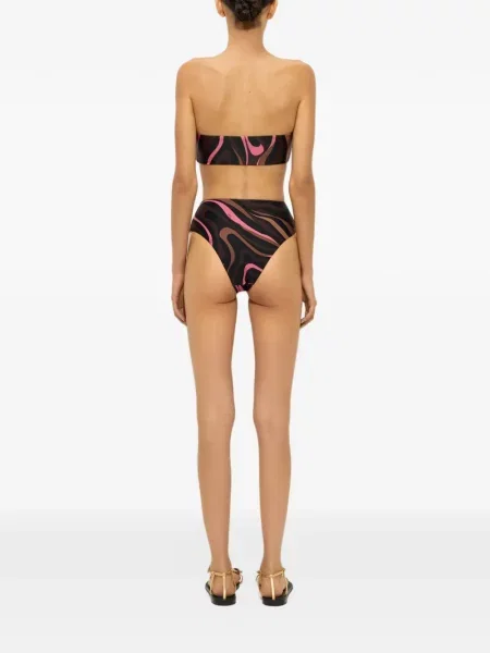 Bikini Pucci cu talie înaltă cu imagine negru