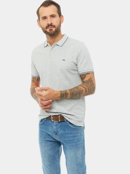 Поло Lee серое