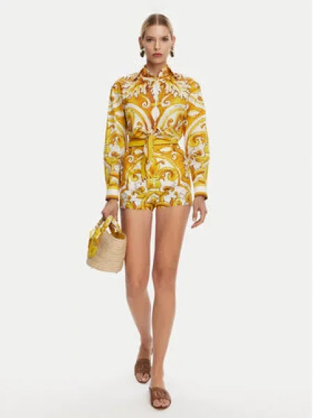 Dolce&Gabbana Kalhoty z materiálu FTBVIT žlutá