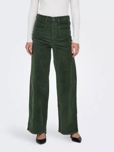 ONLY Pantaloni ONLHOPE închis verde