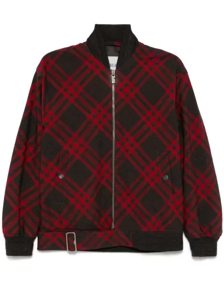 Kurtka bomber Burberry w kratkę czerwony