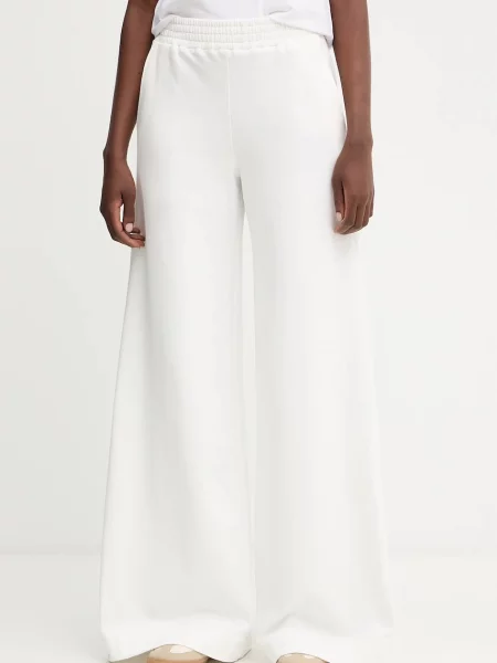 Ermanno Scervino pantaloni lat high waist alb