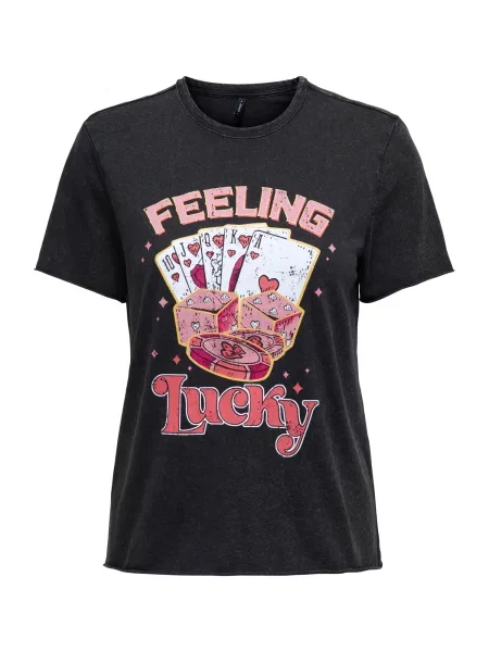 ONLY Tricou ONLLUCY roz pitaya / roz deschis alb negru