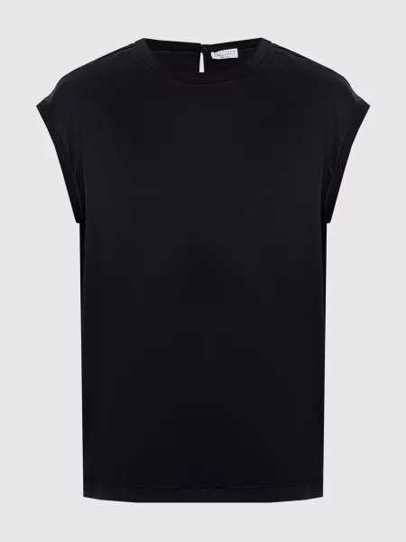 Шелковый топ Brunello Cucinelli черный