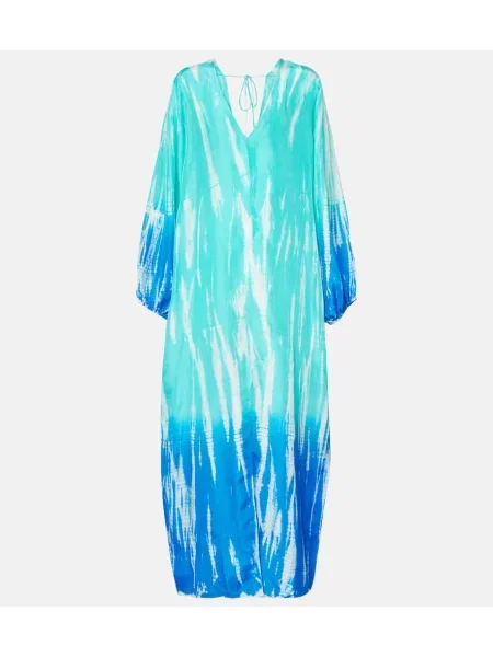 Svilena odgovarati maksi haljina Anna Kosturova plava