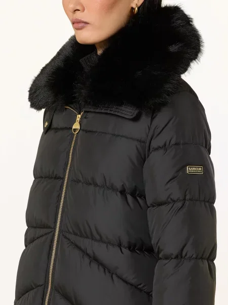 Barbour International Prošívaný Kabát Longline Cyrus černá
