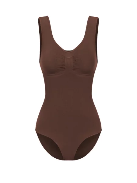Cfab Alakformáló body Tank Bodysuit Sculpting Shapewear mit Slip' barna